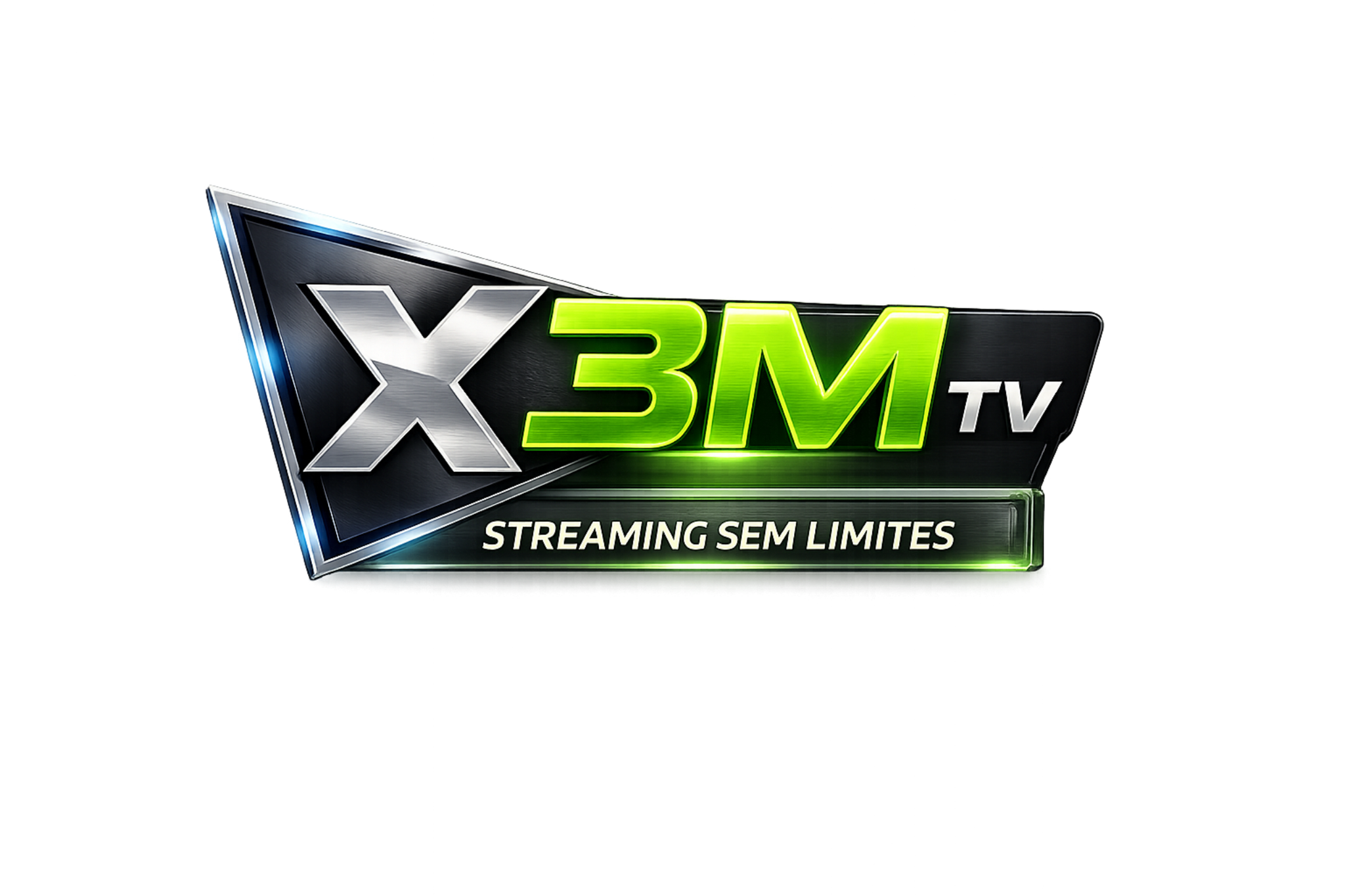 Logo X3M TV com slogan
